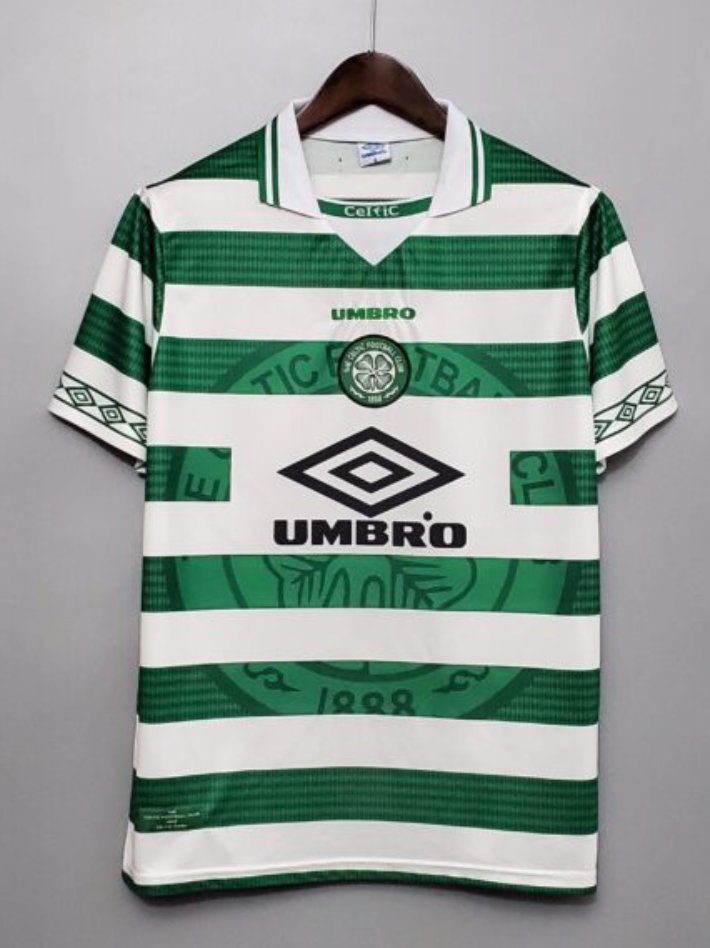 Camiseta retro de local del Celtic de Glasgow 1997-1999