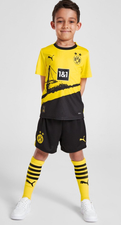 2023/2024 Kids Maat Dortmund Thuisset (shirt+Shorts)