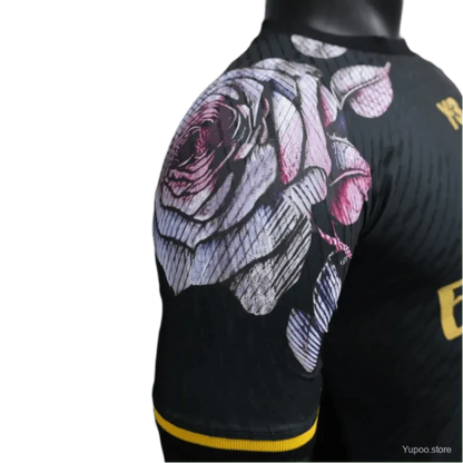 Right side of Real Madrid Y-3 Jersey with flower print