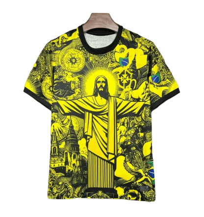 Camiseta edición especial amarilla Brasil x Cristo 2024/2025 - Versión para aficionados