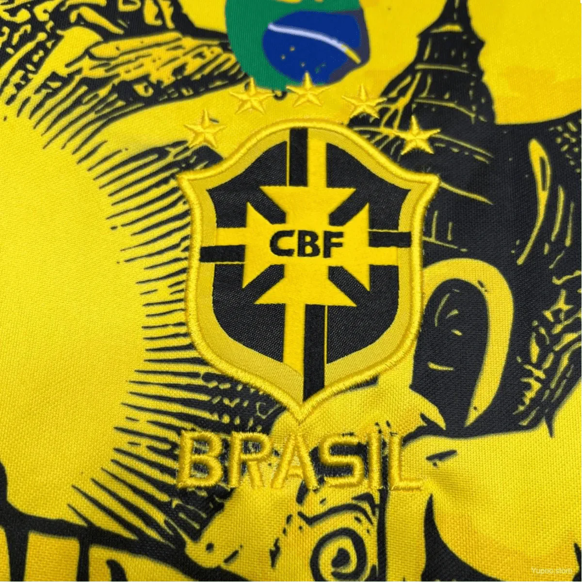 Camiseta edición especial amarilla Brasil x Cristo 2024/2025 - Versión para aficionados