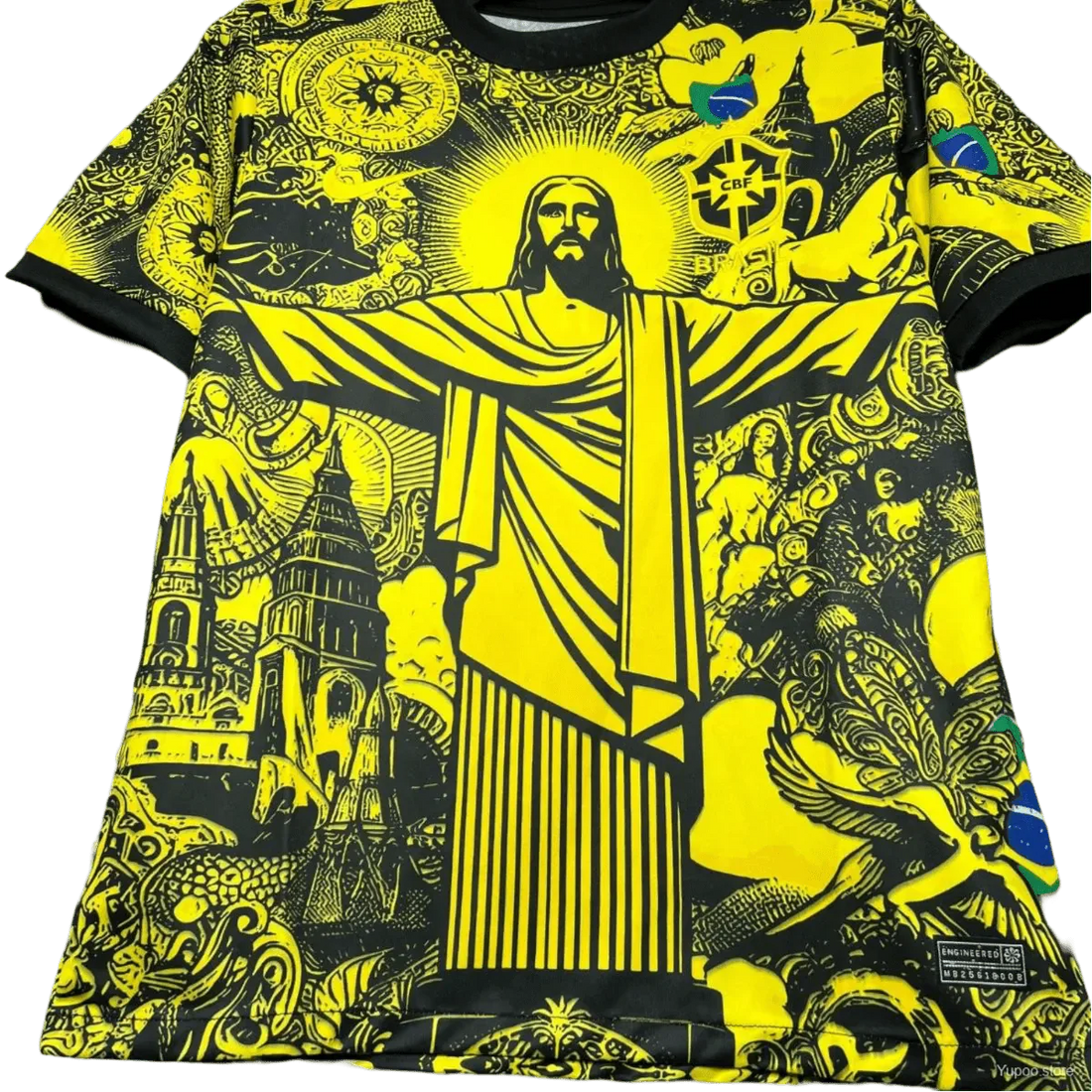 Camiseta edición especial amarilla Brasil x Cristo 2024/2025 - Versión para aficionados