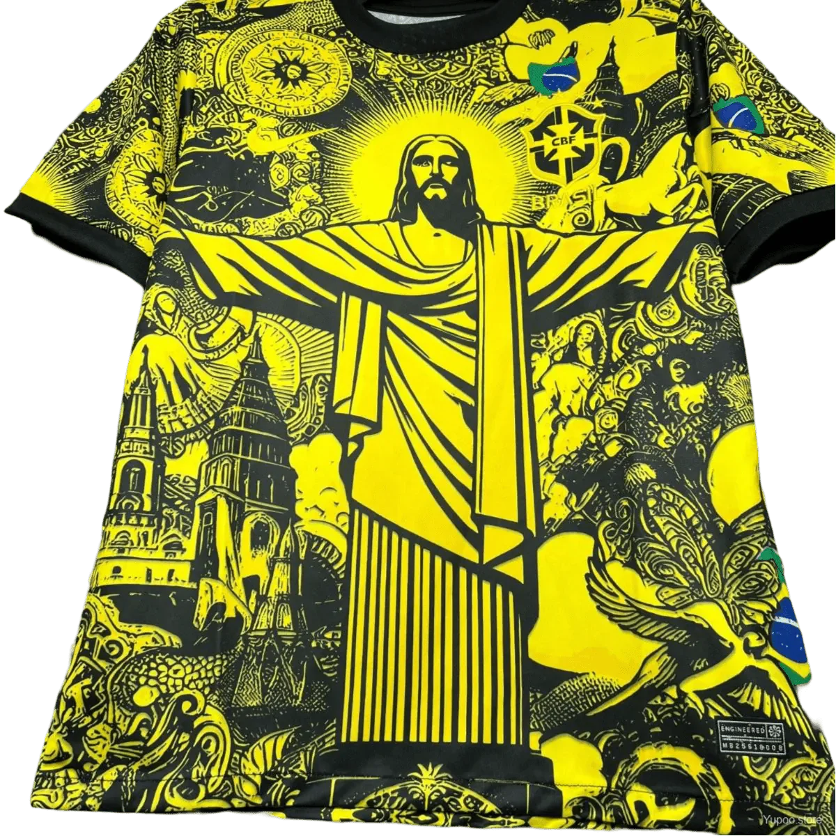 Camiseta edición especial amarilla Brasil x Cristo 2024/2025 - Versión para aficionados