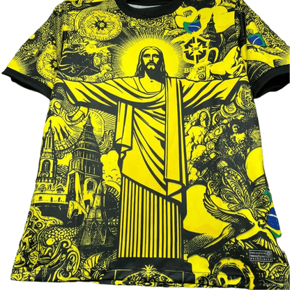 Camiseta edición especial amarilla Brasil x Cristo 2024/2025 - Versión para aficionados