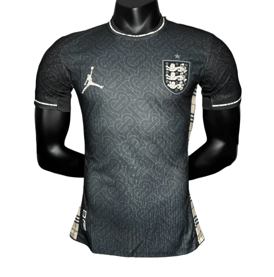 Camiseta Jordan x Burberry edición especial negra de la Eurocopa 2024/2025 de Inglaterra