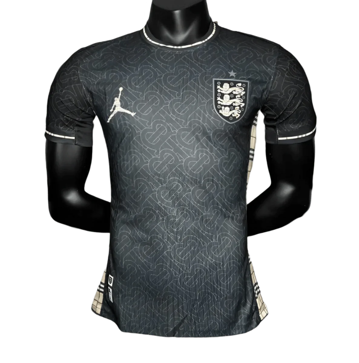 Camiseta Jordan x Burberry edición especial negra de la Eurocopa 2024/2025 de Inglaterra