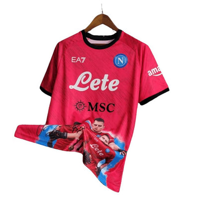 23-24 Napoli Face Game Lozano Red Kit - Fan version