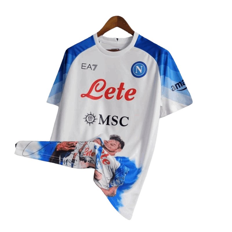 23-24 Napoli Face Game Lozano Wit tenue - Fanversie