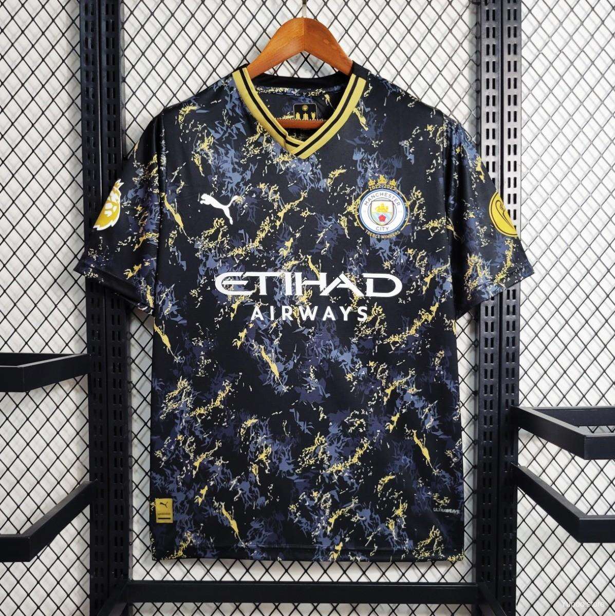 Kit edición especial negro y dorado del Manchester City 23/24 (versión para aficionados) 