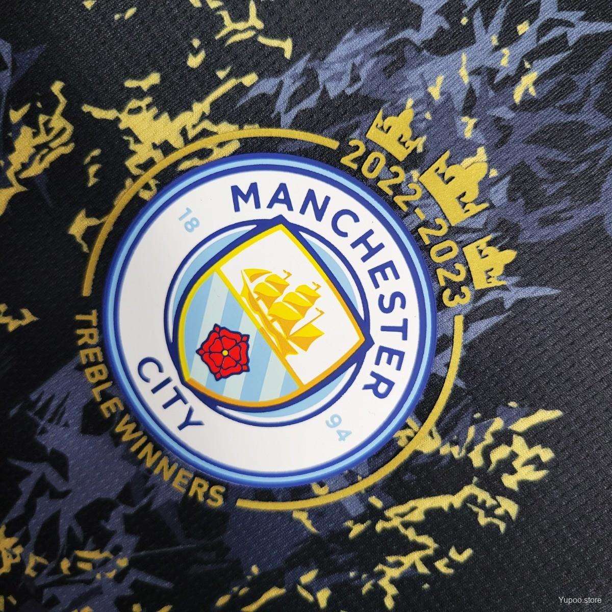 Kit edición especial negro y dorado del Manchester City 23/24 (versión para aficionados) 