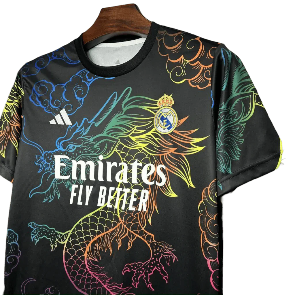 24/25 Los Blancos Black Multi-Color Dragon Special Kit - Fan Version | 365djerseys Store