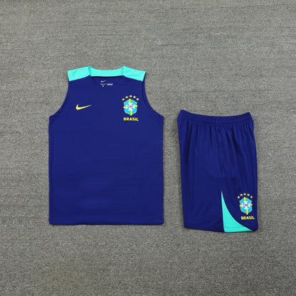 Conjunto de entrenamiento azul oscuro de Brasil 2024/25