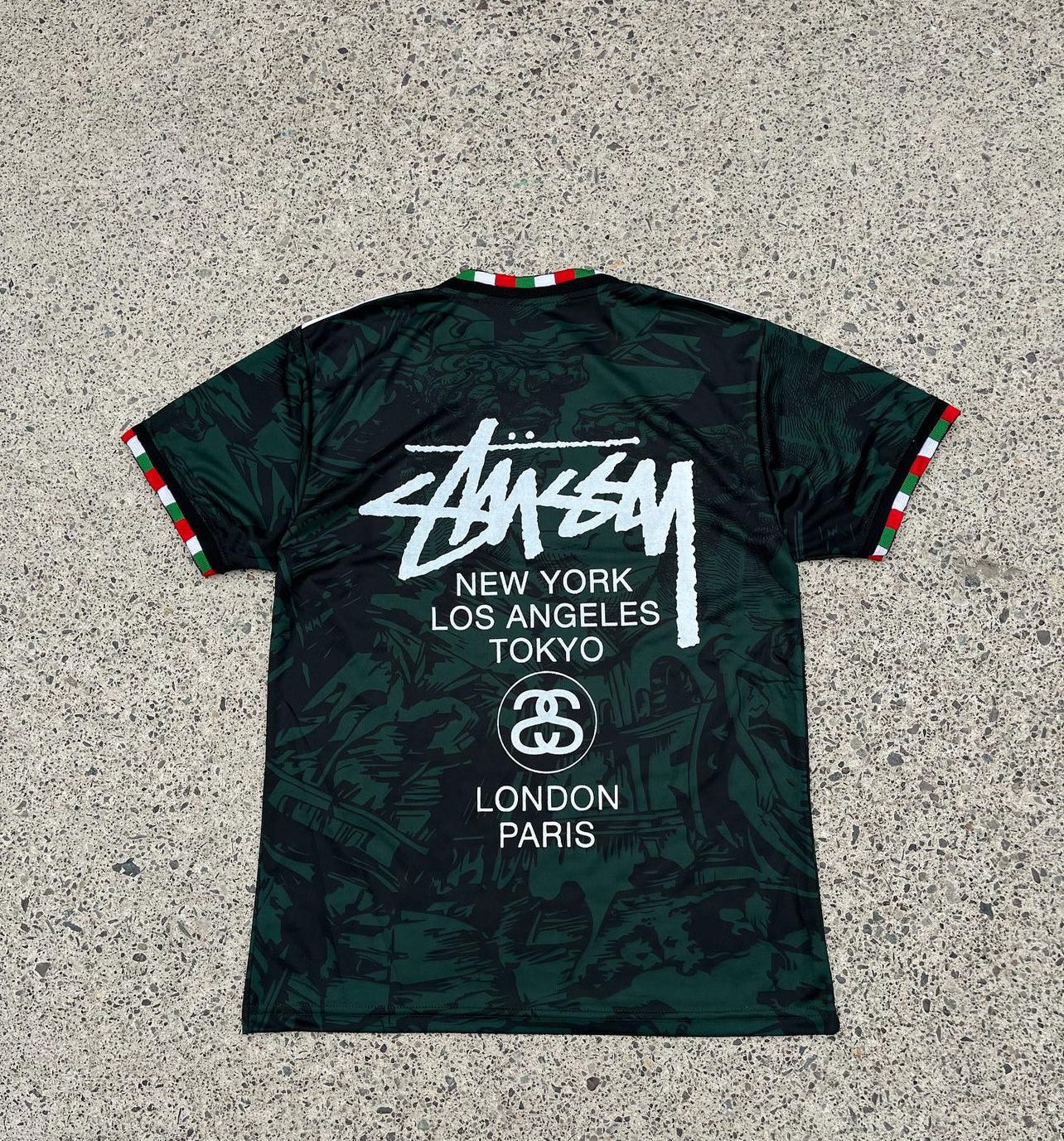 Back side of Italy Jersey with Stussy print