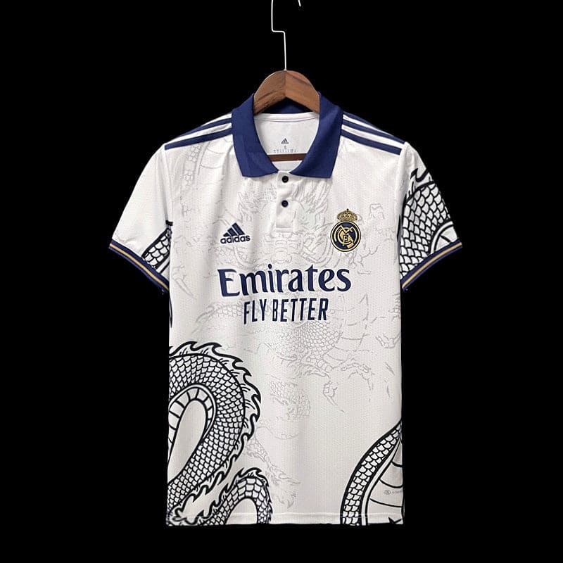 Dragon Design Real Madrid Shirt (Wit) - The Kit Vault 