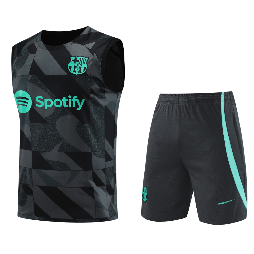 Conjunto verano sin mangas FC BARCELONA NEGRO 2024/2025