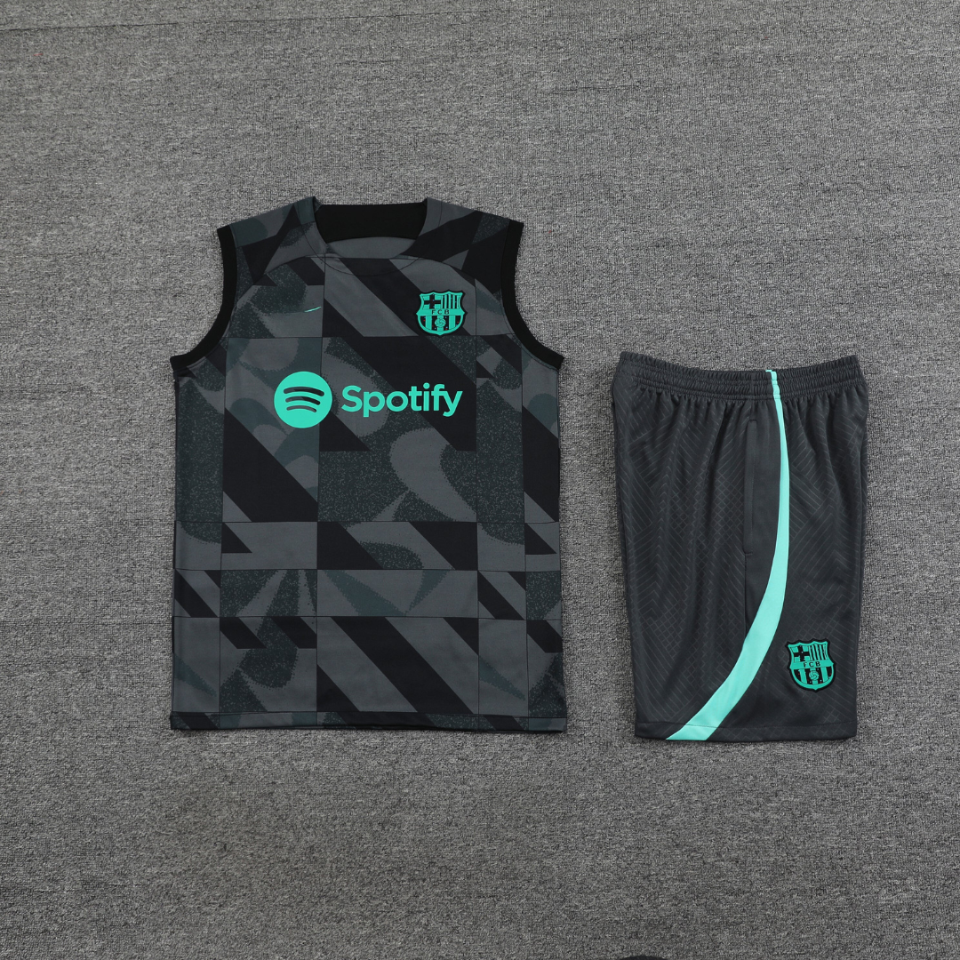 Conjunto verano sin mangas FC BARCELONA NEGRO 2024/2025